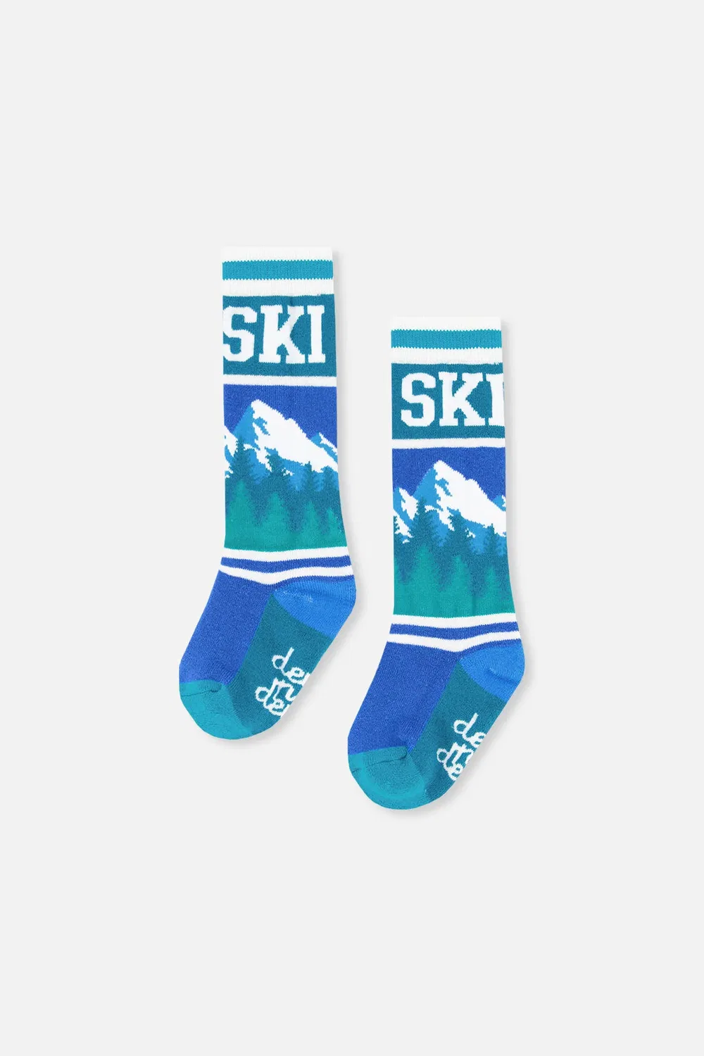 Детские носки для горнолыжного спорта с принтом гор Baby Ski Socks Deux par Deux, Dark Blue