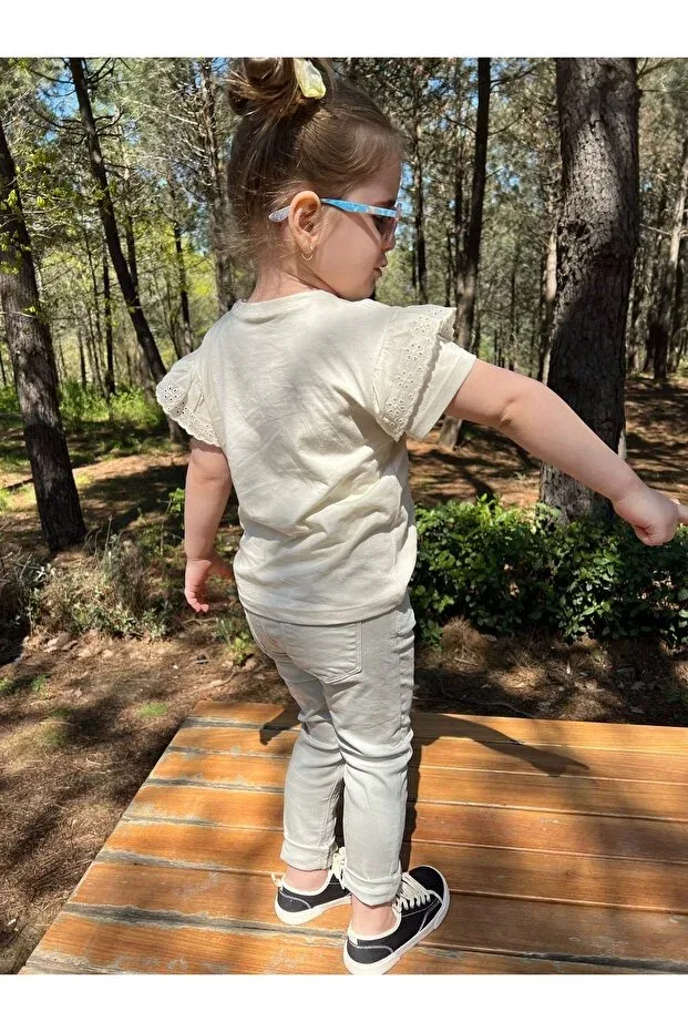 Детское для девочек хлопковое футболка Eyc Baby, Cream — фото 2