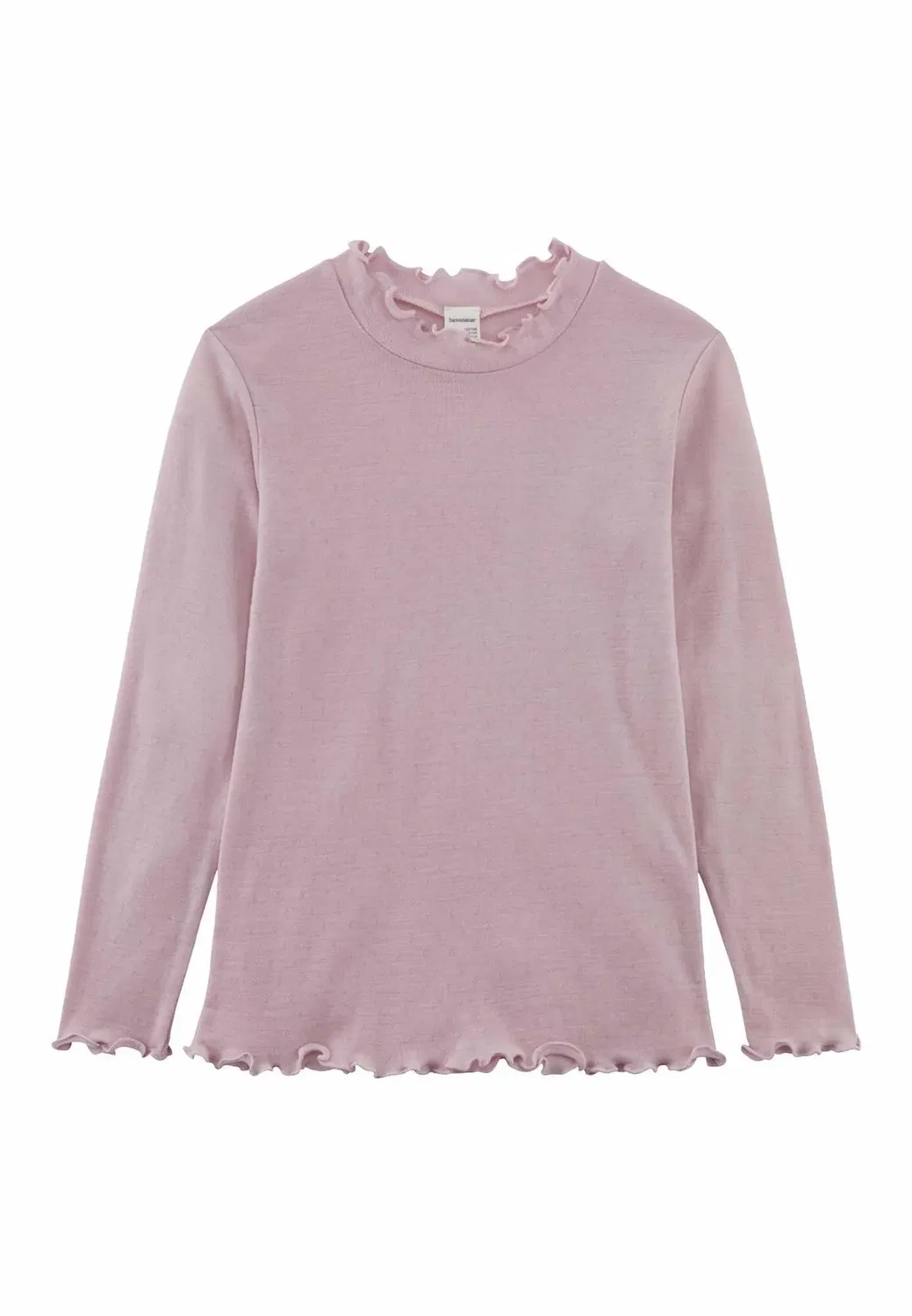 Лонгслив из чистой био-мериносовой шерсти Pointelle Hessnatur, матово-розовый — фото 3