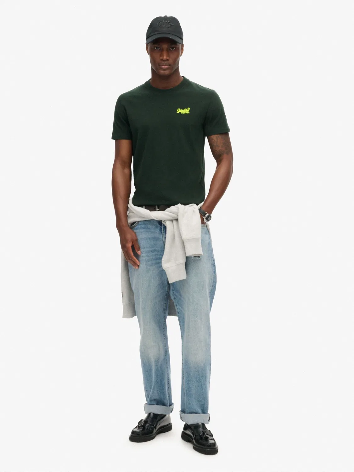 Футболка с вышитым логотипом Superdry Essential, лесной зеленый — фото 2
