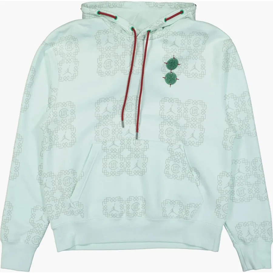 Свитшот мужской с капюшоном, с принтом, Jordan x Clot Fleece Limited Edition, Nike, Цвет Barely Green — фото 4