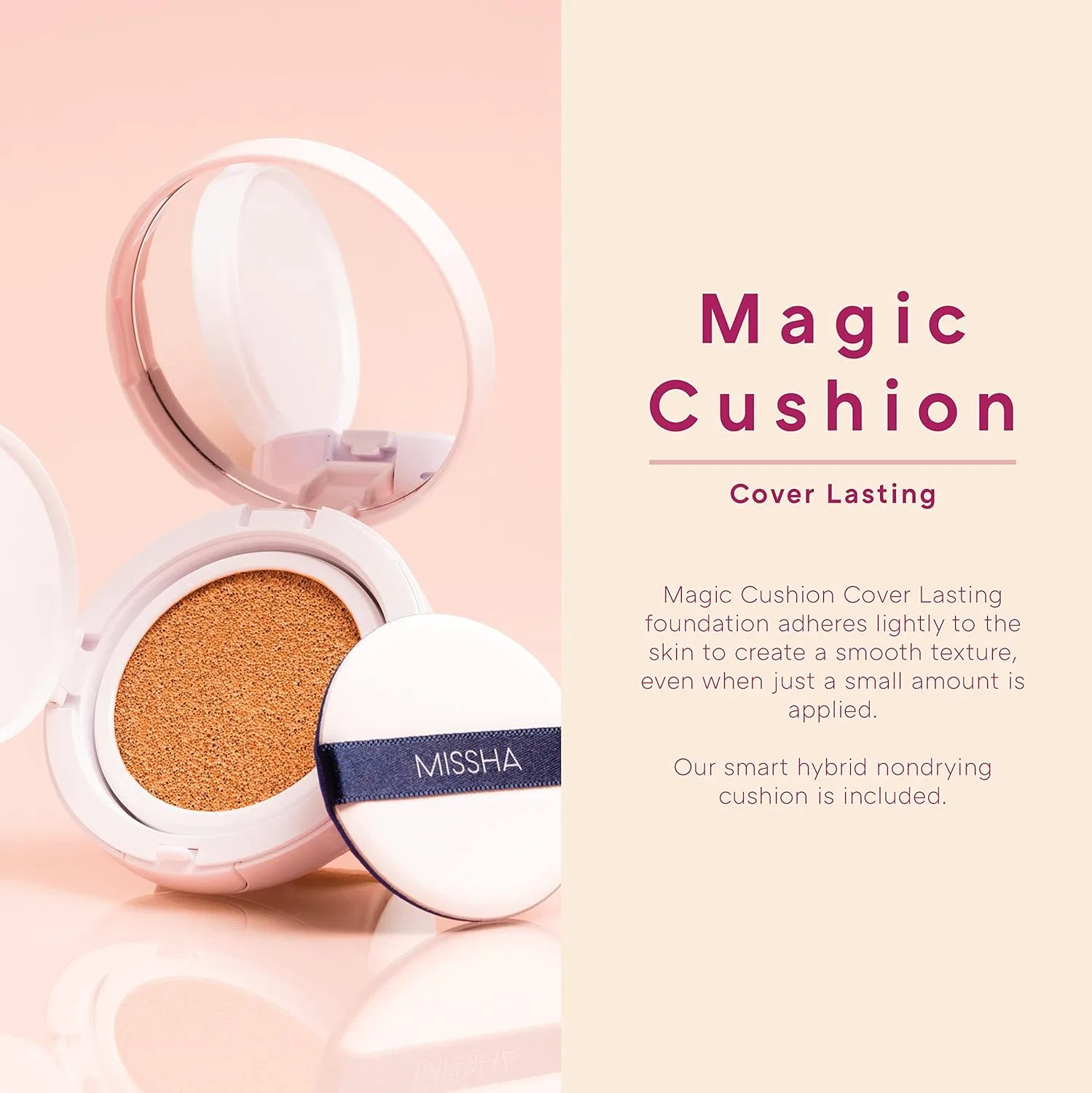 Тональная основа Magic Cushion MISSHA SPF50+ PA+++, 15 г, #1 Magic Cushion 21 — фото 2
