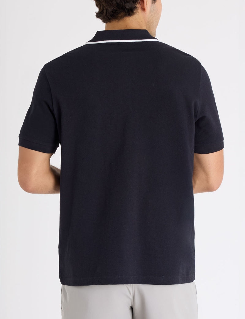 Мужская футболка-поло U.S. Polo Assn. Ottoman Knit Colorblock, черный/серый — фото 2