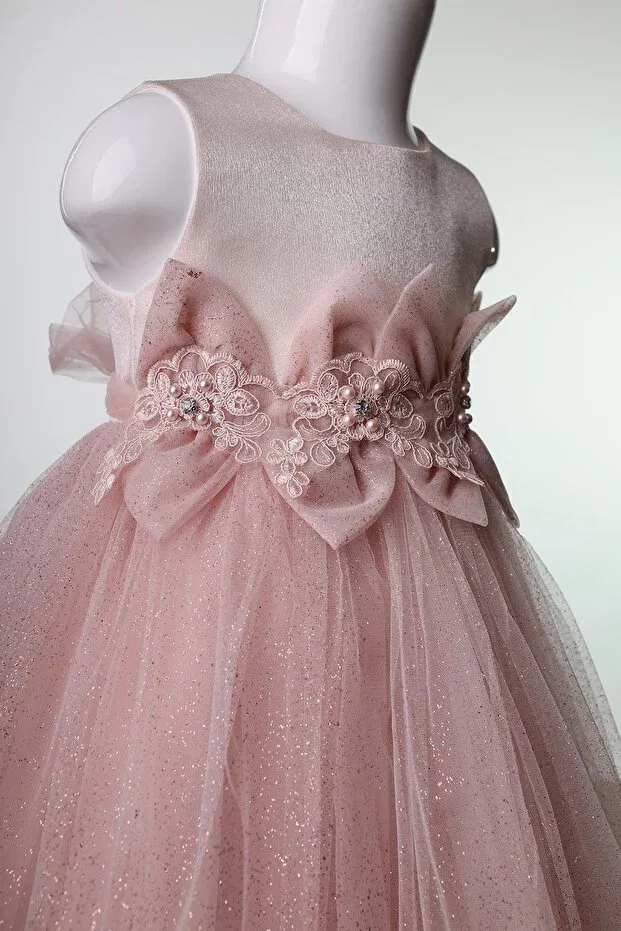 Детское платье для девочек с длинным рукавом Miss Ayışığı, Pink — фото 2