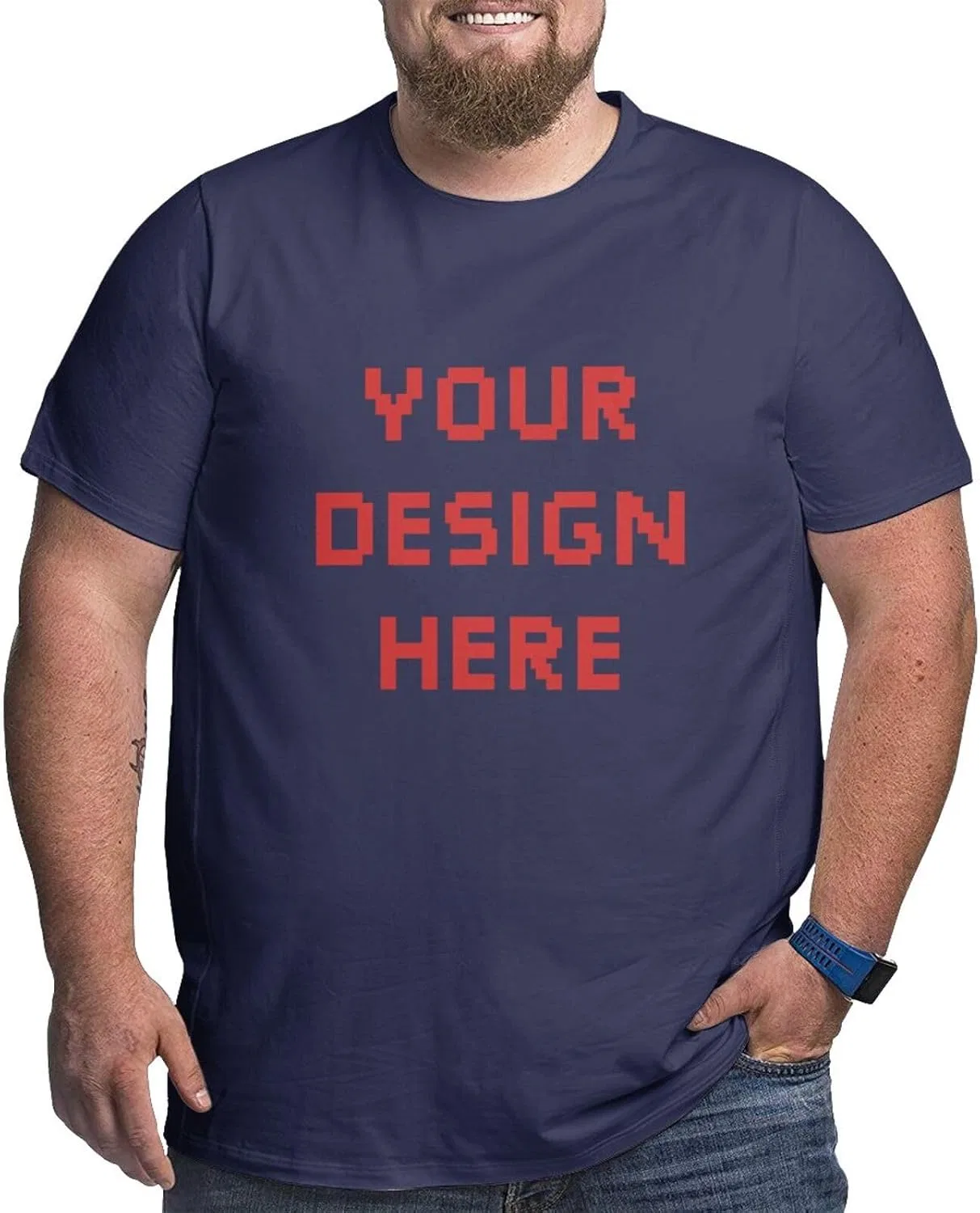 Мужская футболка свободного кроя Custom Big and Tall, Navy Blue