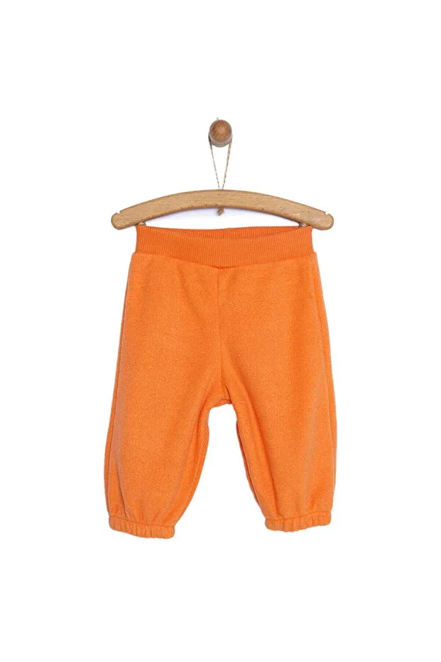 Детские брюки для мальчиков из флиса с ребристыми манжетами Ebebek Hello Baby, Orange