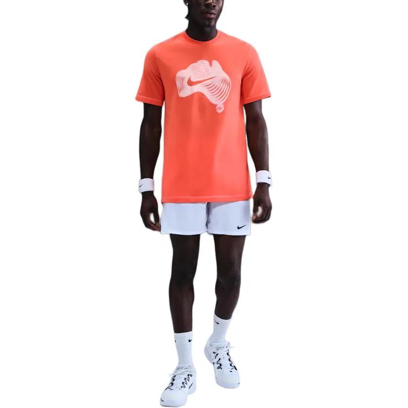 Футболка теннисная NikeCourt Dri-FIT Grass Orange — фото 3