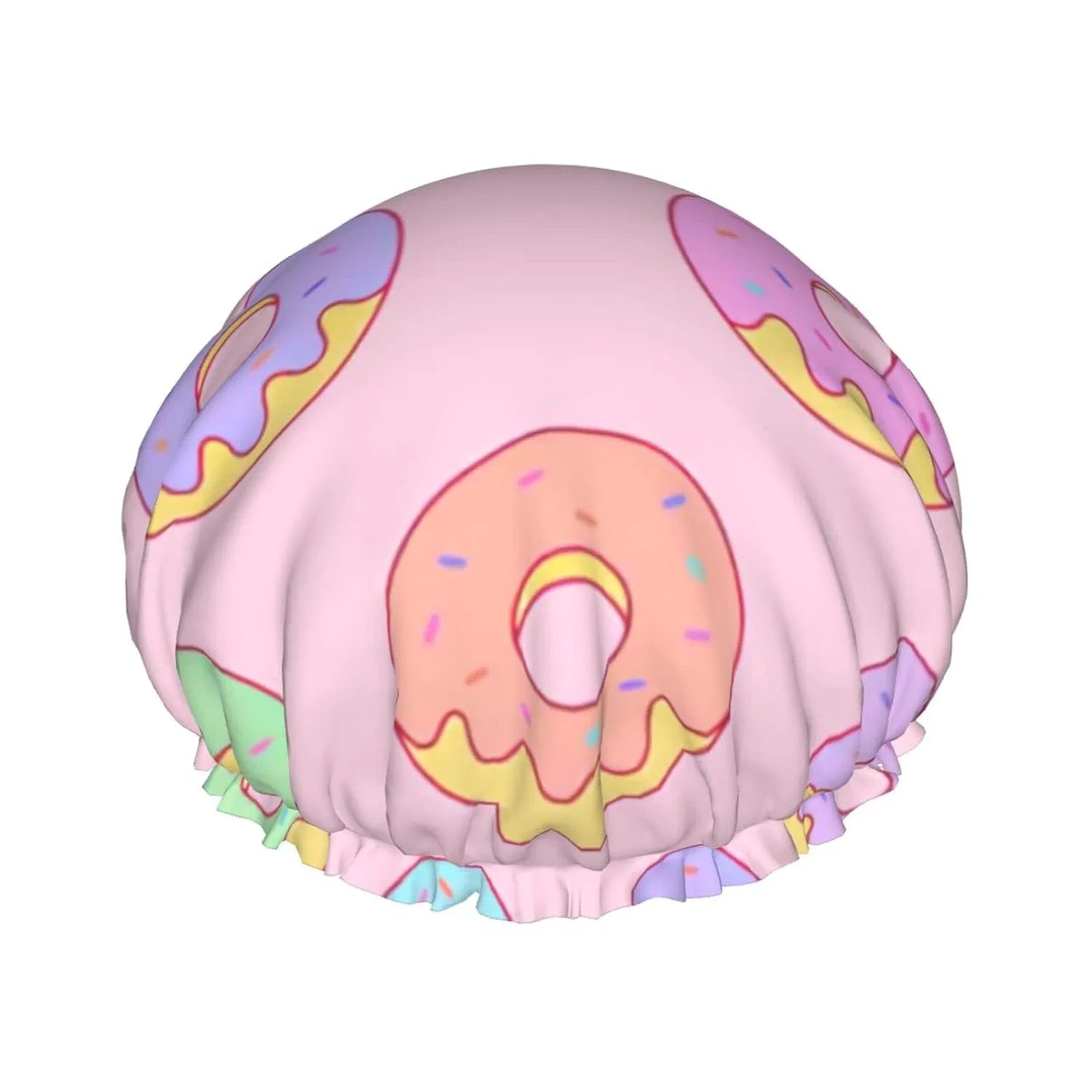 Шапочка для душа Kawaii Donuts Pink, Double Layer Waterproof, Ahdyr