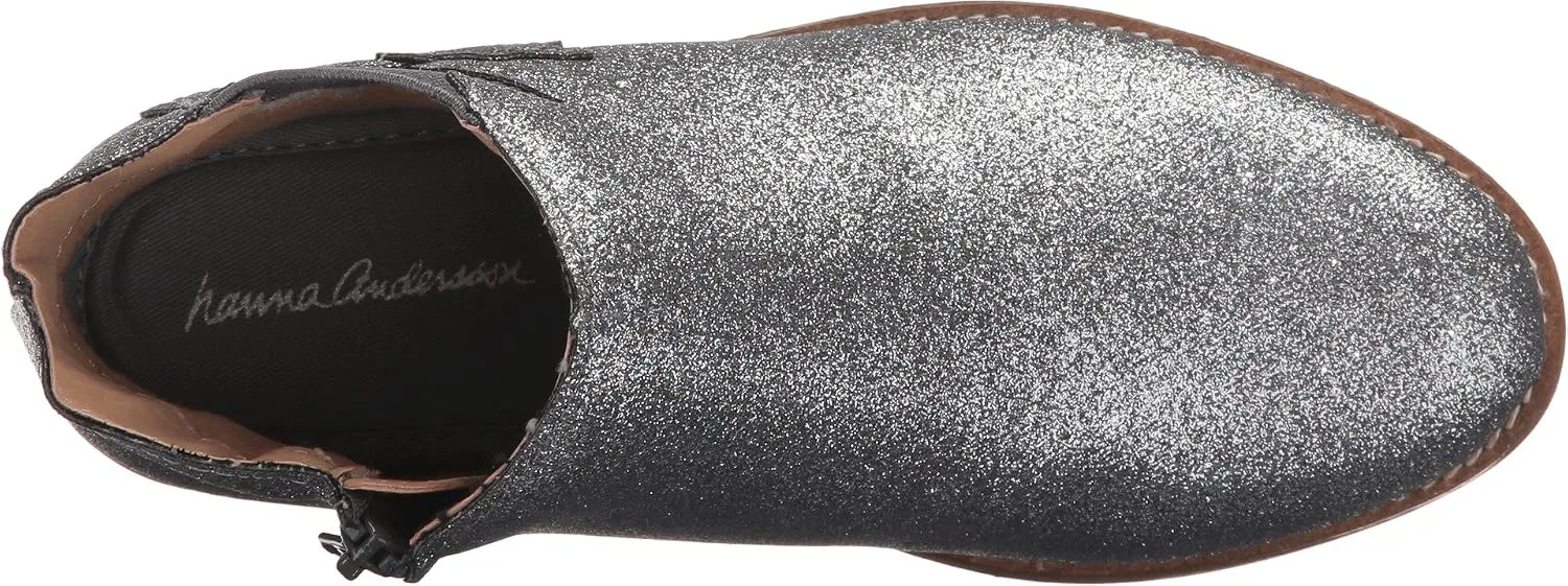 Детские ботинки для девочек с блестками Krista Girl's Glitter Ankle Boot Hanna Andersson, Charcoal Glitter — фото 2