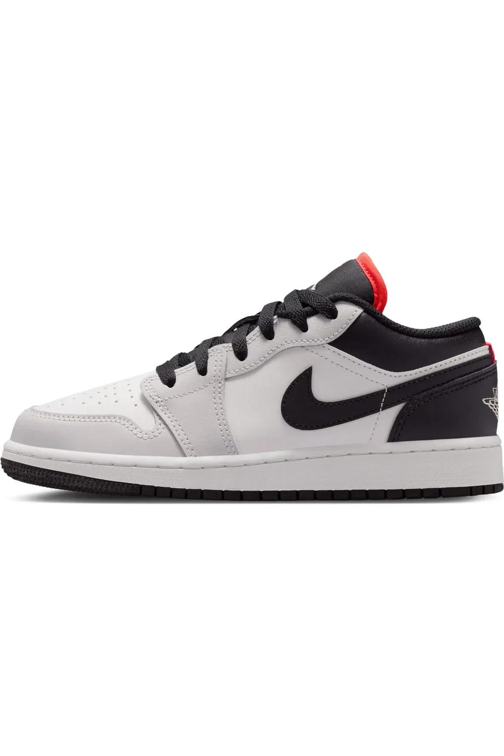 Детские кроссовки баскетбольные Air Jordan 1 Low Jordan, Black/Black/White/Infrared — фото 2