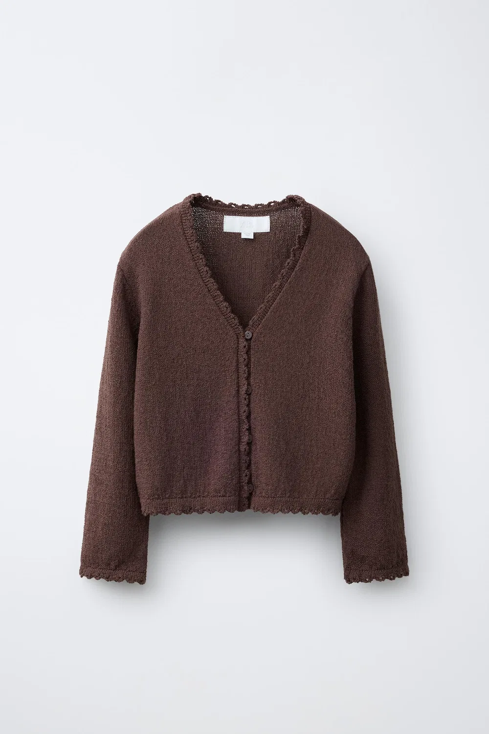 ВОЛНИСТЫЙ ВЯЗАНЫЙ КАРДИГАН ZARA, Brown