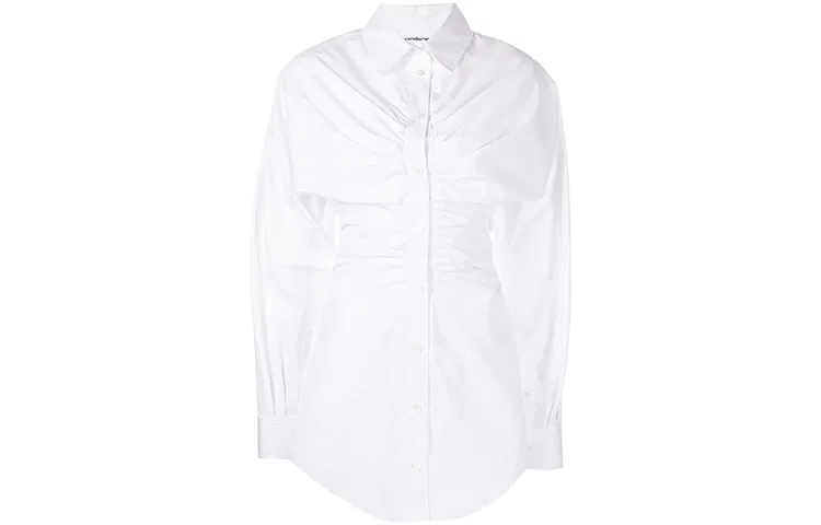 Женское платье с длинным рукавом с отложным воротником Alexander Wang, White