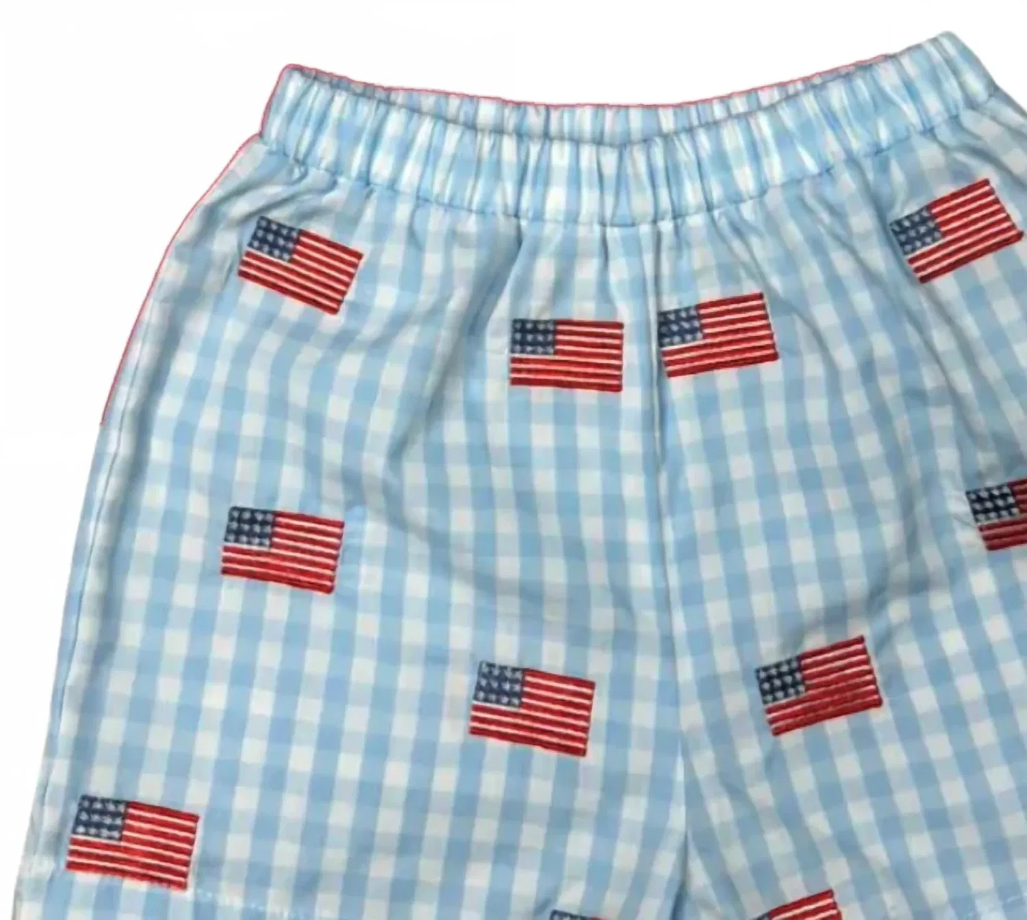 Детский комплект шорт с футболкой с вышитым флагом и карманом Embroidered Flag Whimsy Bay Kids, Embroidered Flag — фото 3