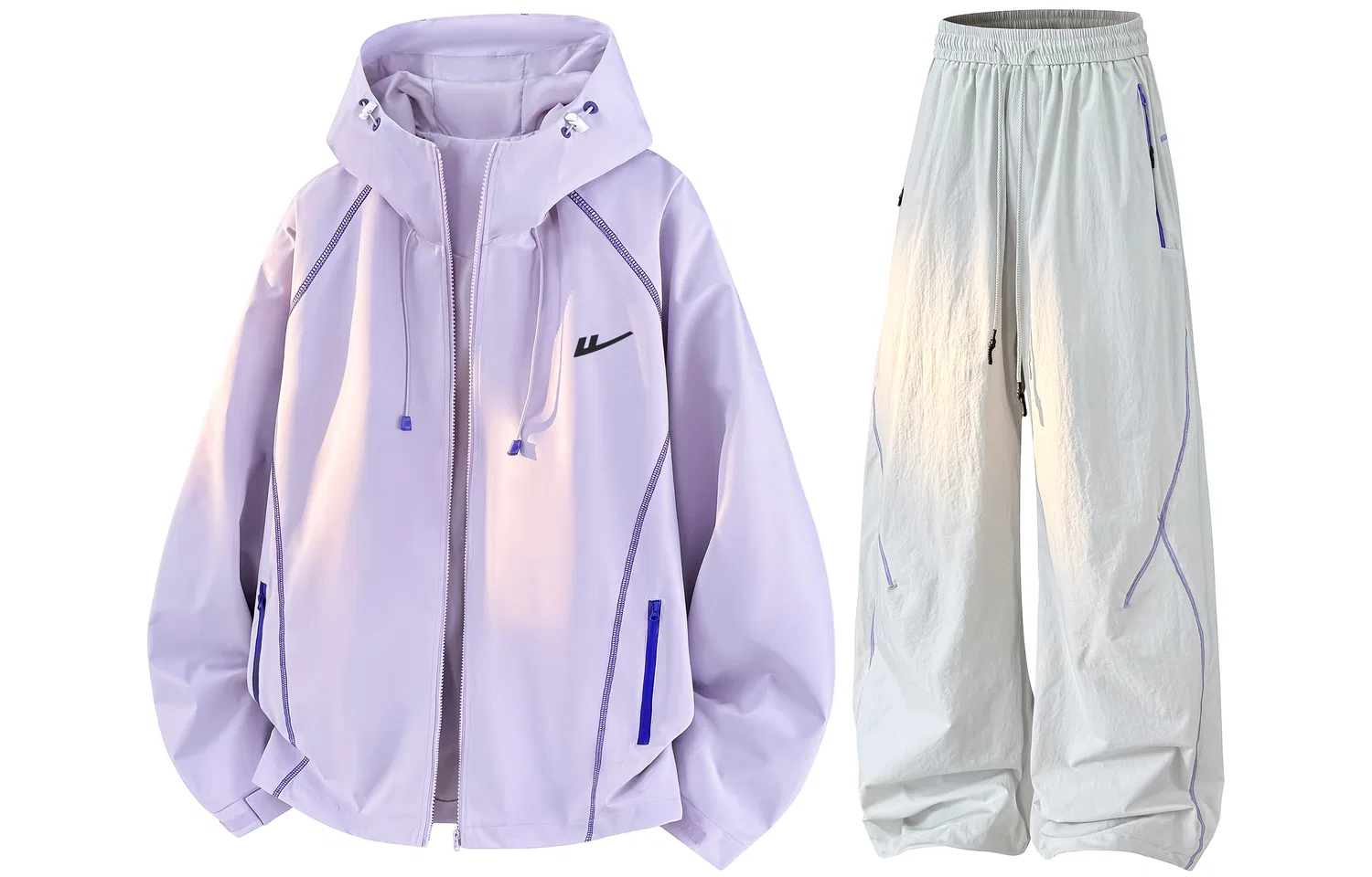 Женский спортивный комплект из куртки и брюк с принтом Pink Purple Light Gray WARRIOR