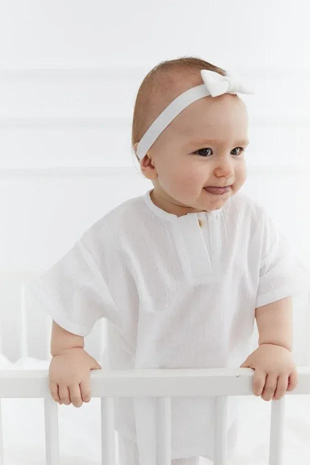 Детская рубашка для мальчиков хлопковая Beyzbaby, White — фото 2