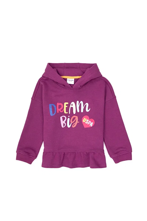 Детские свитшот для девочек с капюшоном U.S. Polo Assn., Violet — фото 3