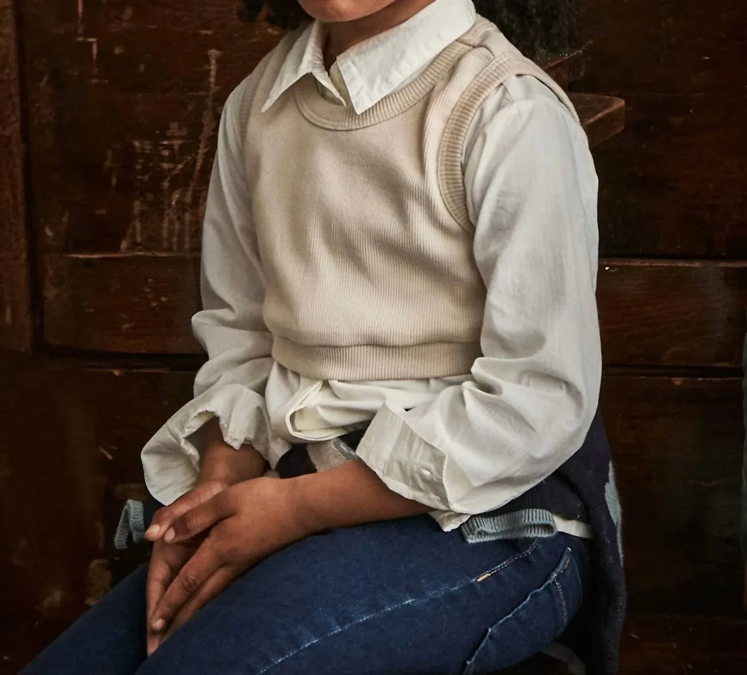 Детский комплект для девочек из блузки и жилета модель Sloane Mayoral, Crisp White
