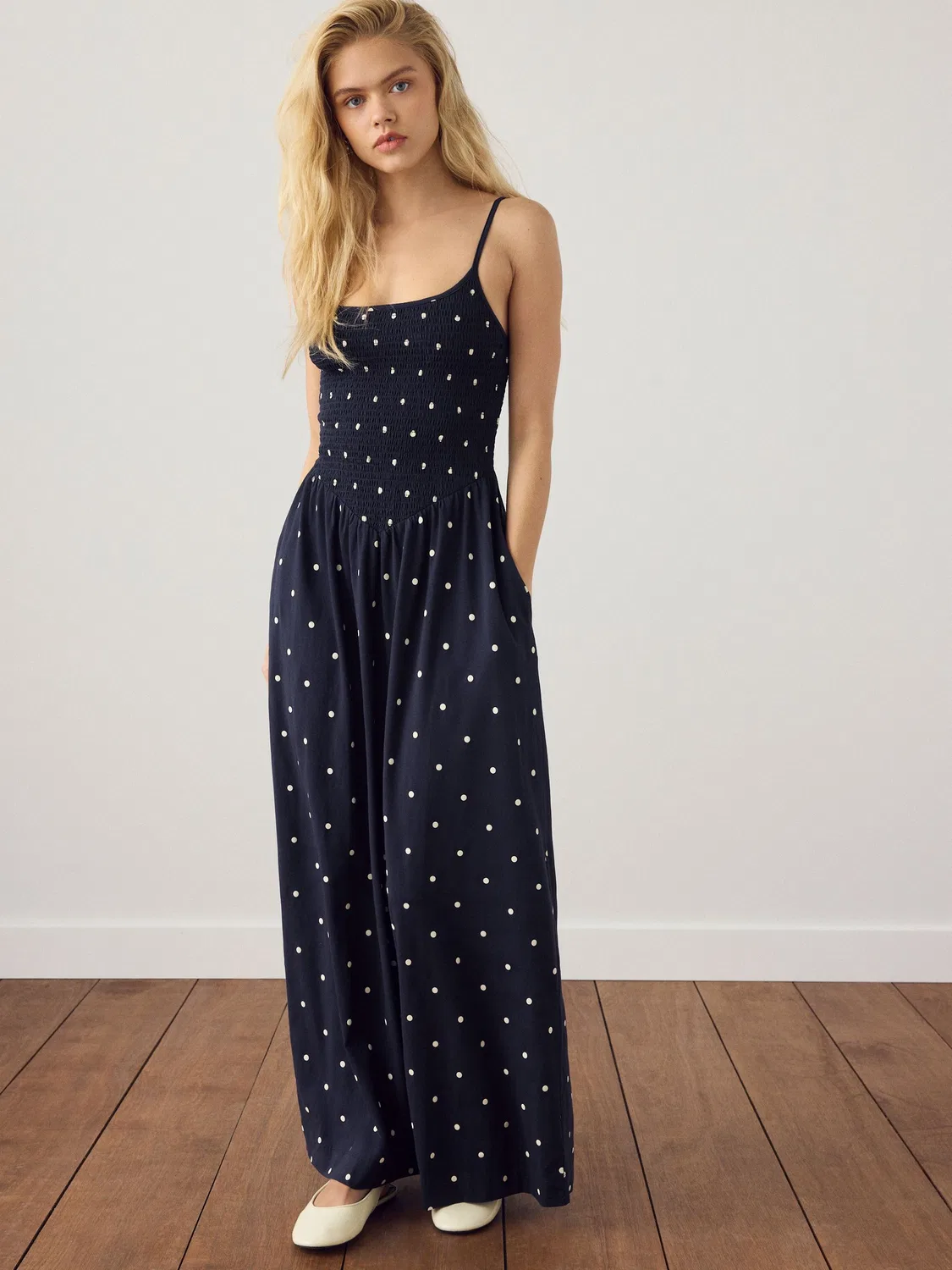 Макси-платье с квадратным вырезом, Polka Dot Next, Navy Blue Polka Dot — фото 2