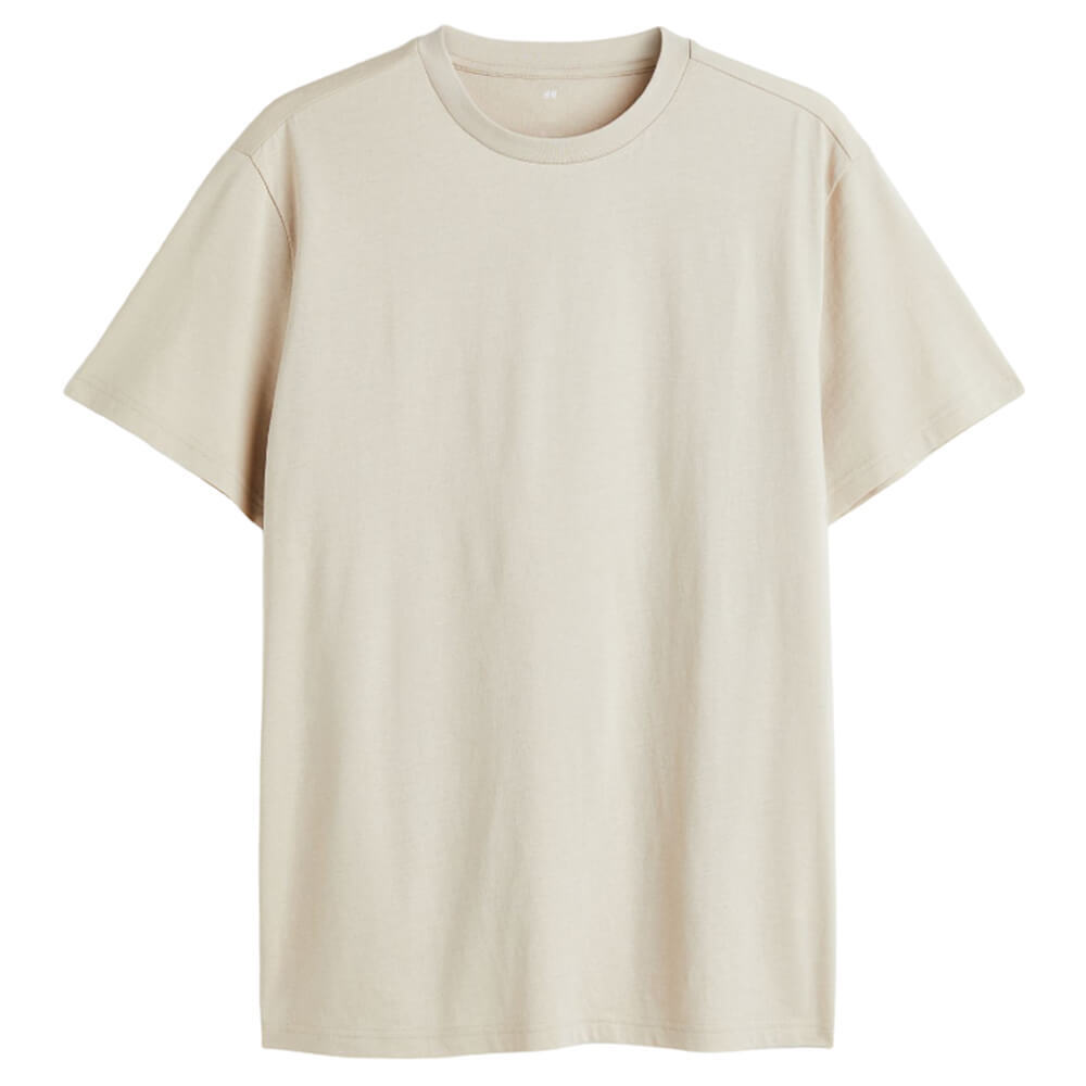 

Футболка H&M Regular Fit Crew-neck, светло-бежевый