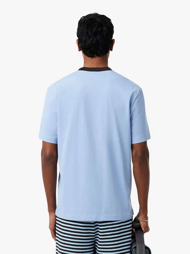Футболка с контрастным воротником LACOSTE TH2323, Blue — фото 3
