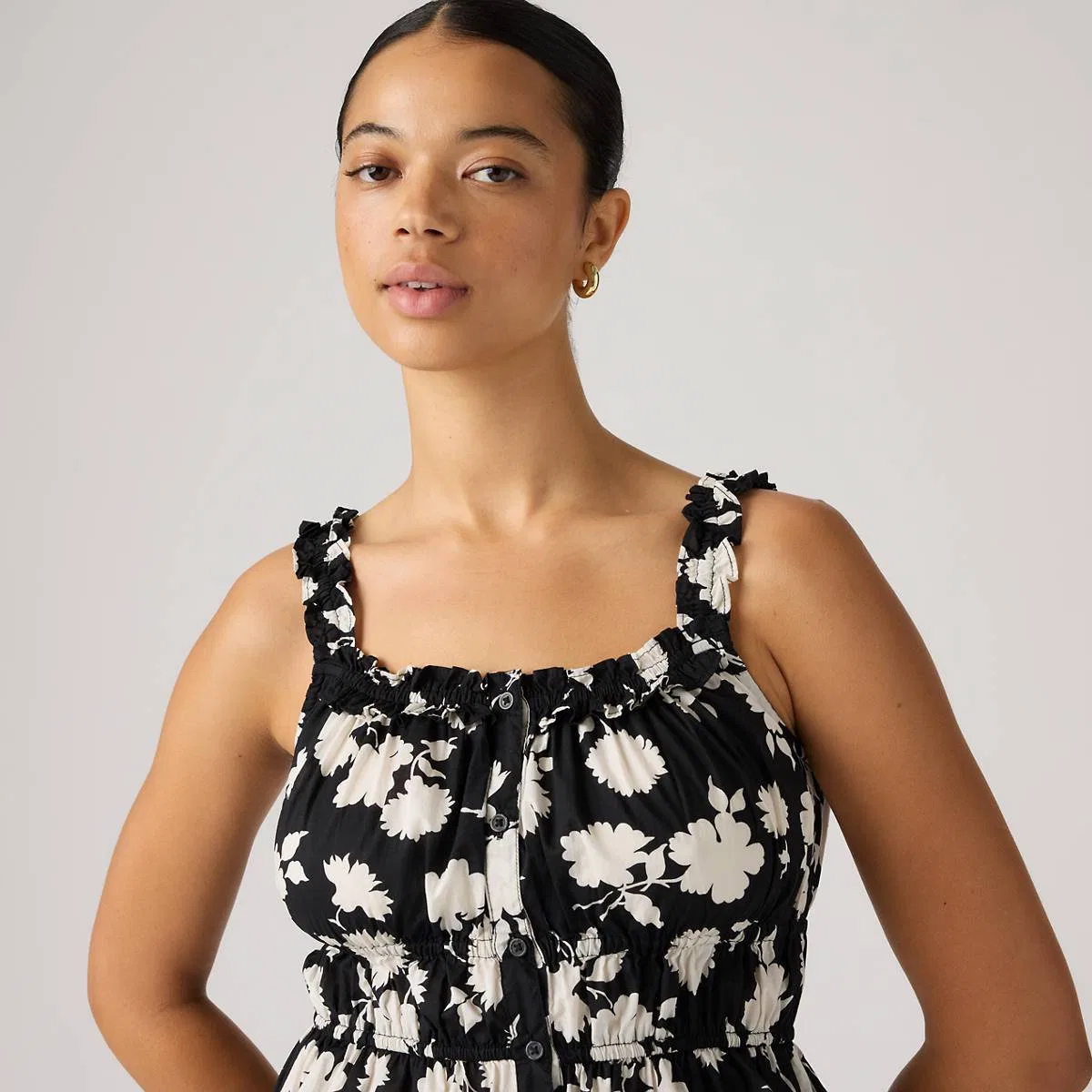 Блузка без рукавов Vera Levi's, Jonna Floral Anthrac - Black — фото 2