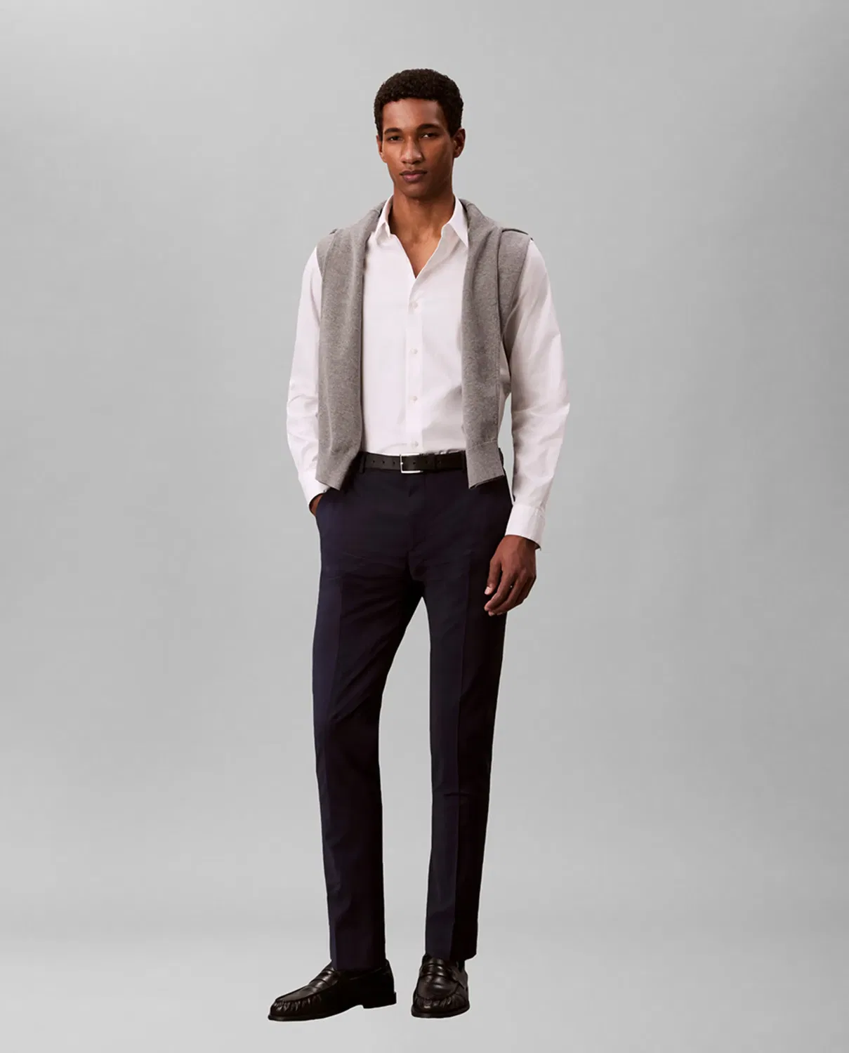 Мужские брюки костюмные slim из тропической шерсти Calvin Klein, Azul