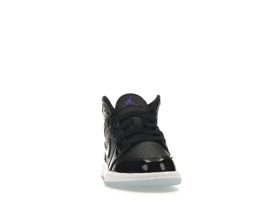 Детские кроссовки с кожаным верхом Jordan 1 Mid SE Jordan, Black/Dark Concord-White — фото 2