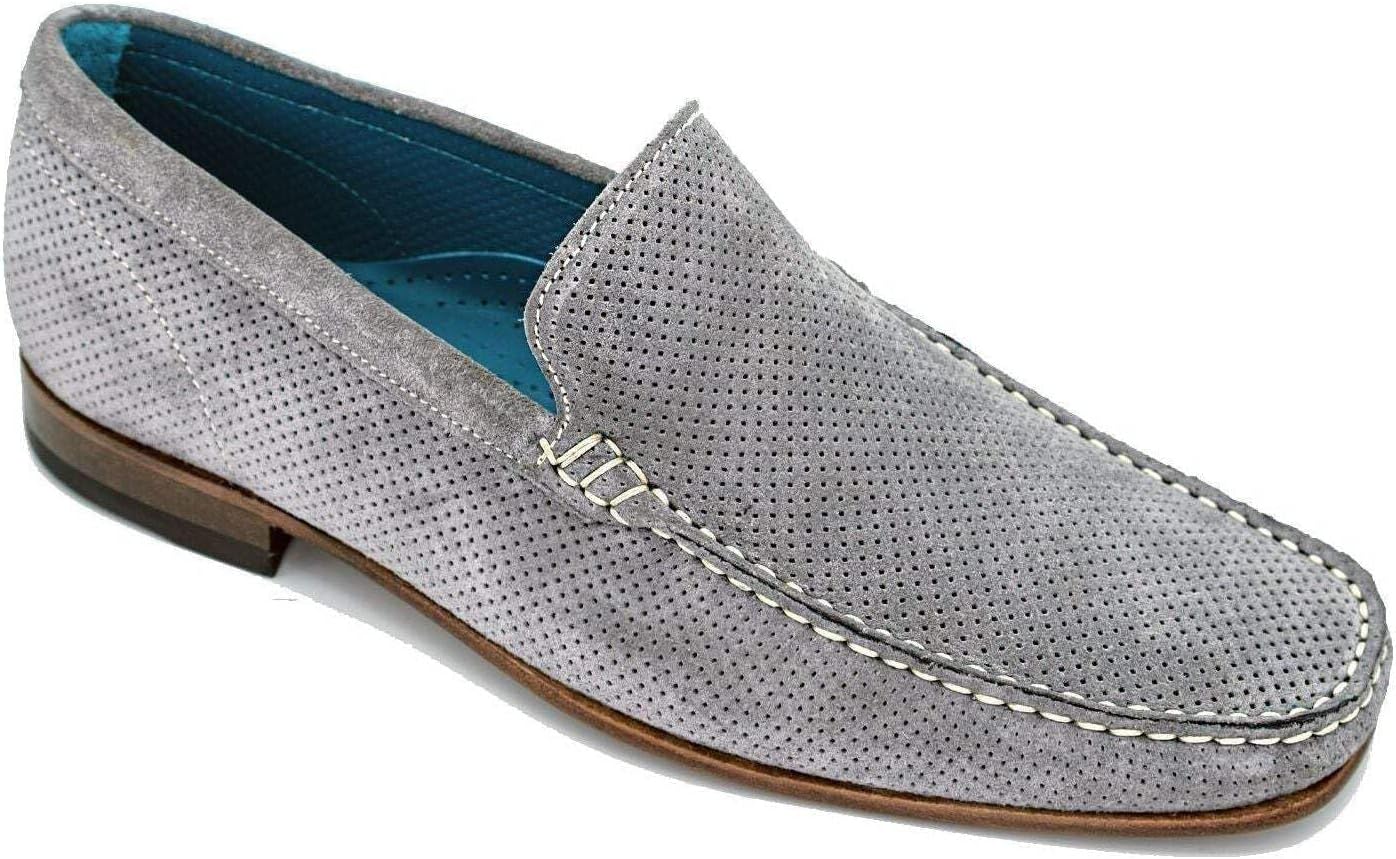 

Мокасины Belvedere Giovacchini для мужчин Diego из перфорированного замша без шнурков, Metal