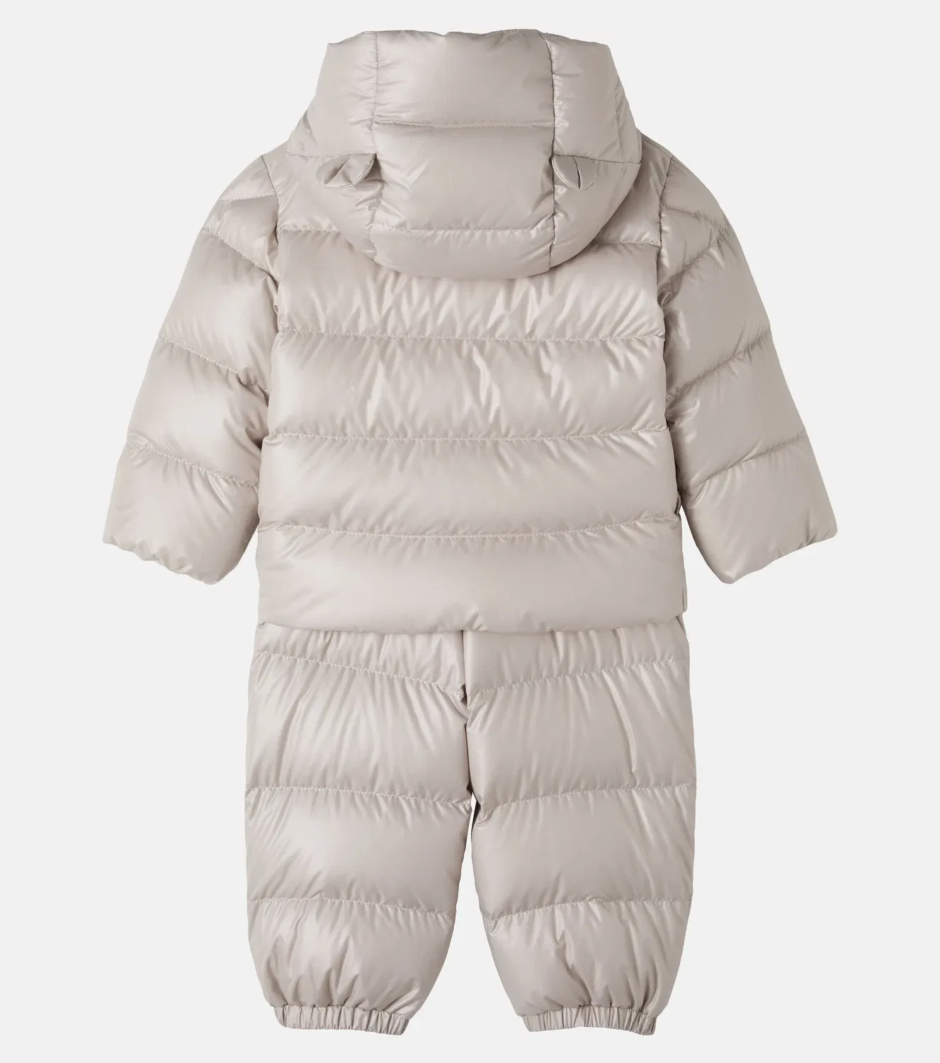 Комплект из пуховой толстовки и комбинезона Moncler Enfant, бежевый — фото 3