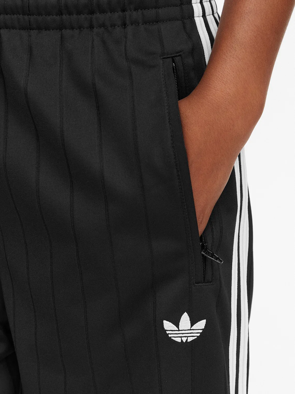 Женские спортивные брюки свободного кроя Pinstripe Firebird Adidas, черный — фото 4