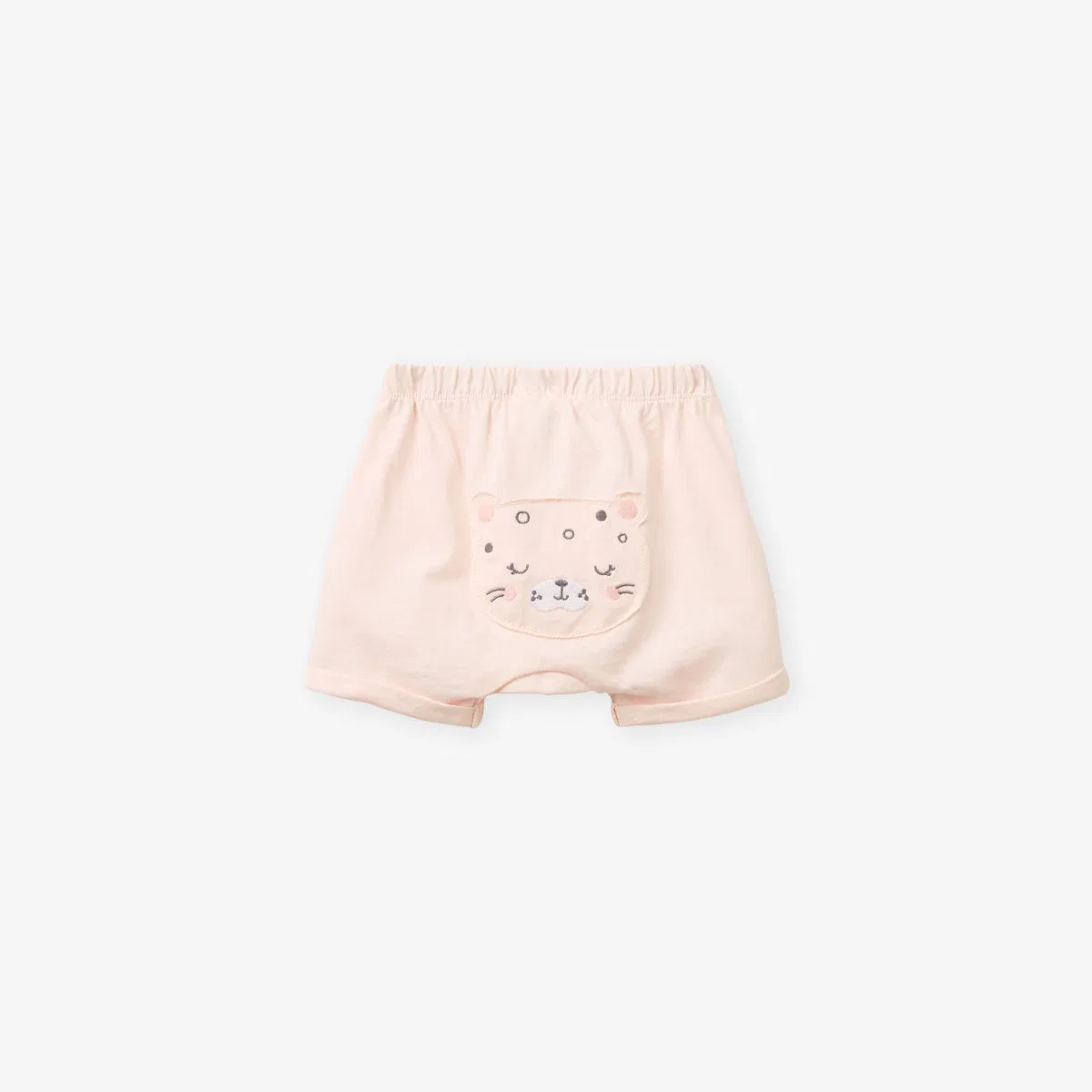 Хлопковые трикотажные шорты Bear-applique, размер 0-18 месяцев Benetton, розовый — фото 3