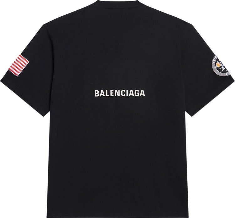 Футболка Balenciaga Boxy с космическим принтом черный — фото 3