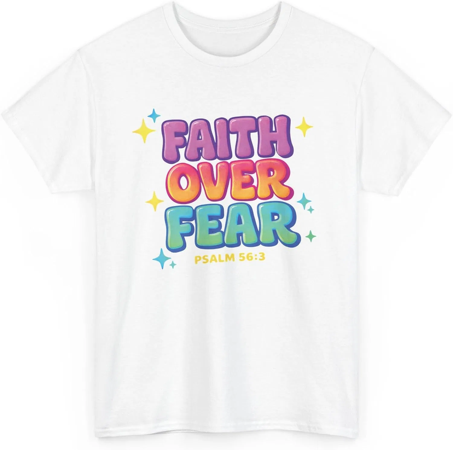 Мужская футболка с принтом Faith Over Fear, белый