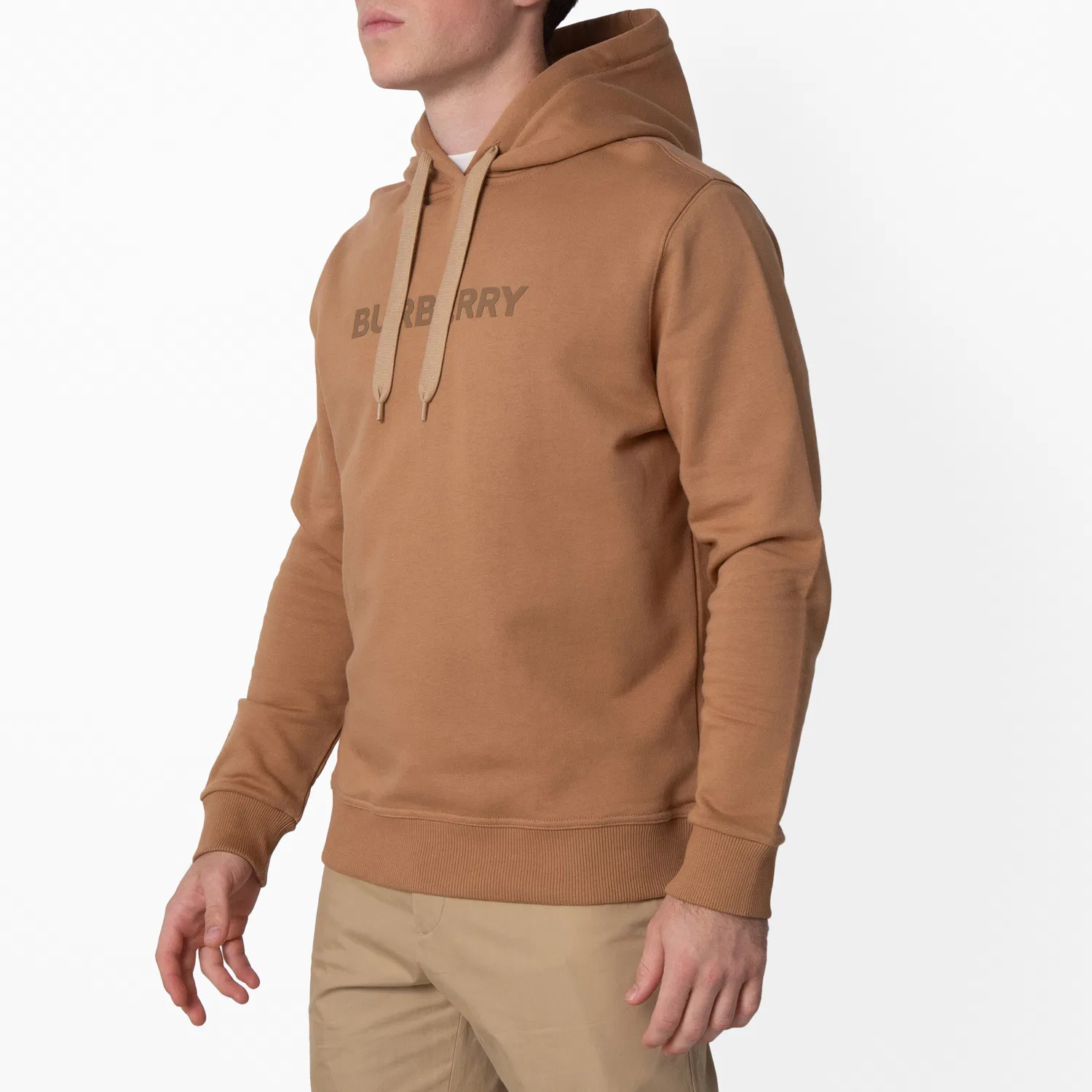 Худи из органического хлопка Ansdell Logo Print Burberry, Camel — фото 3