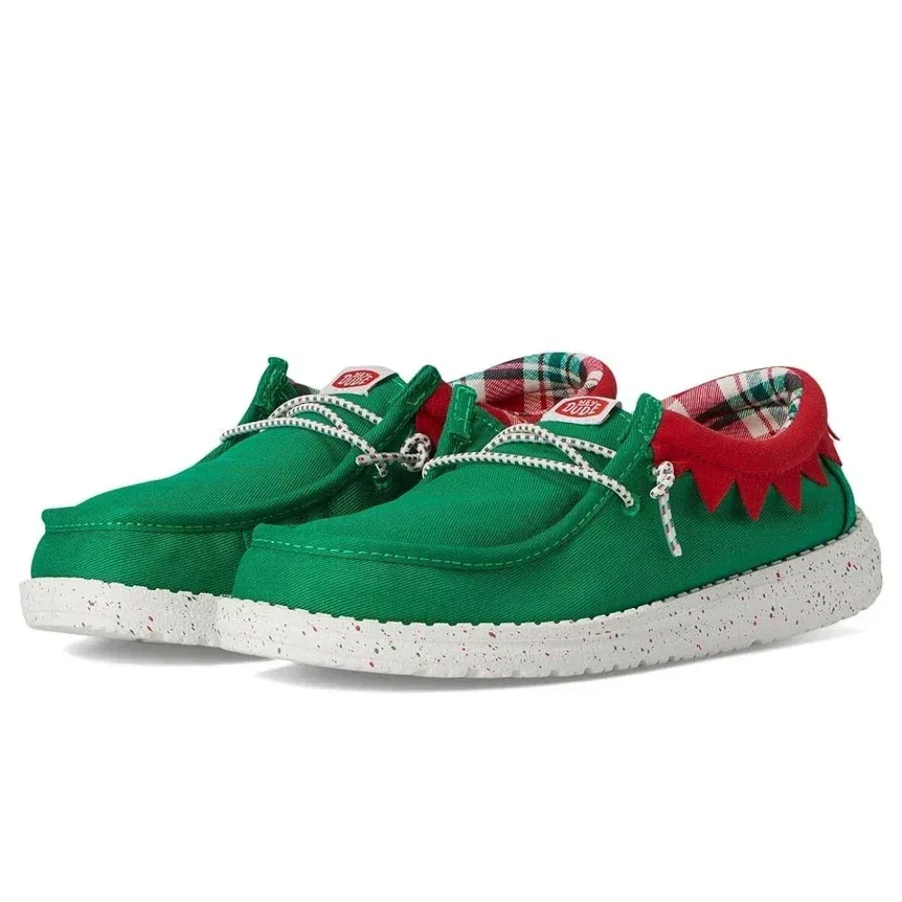 Детские кеды Hey Dude Wally Holiday Elf, зеленый
