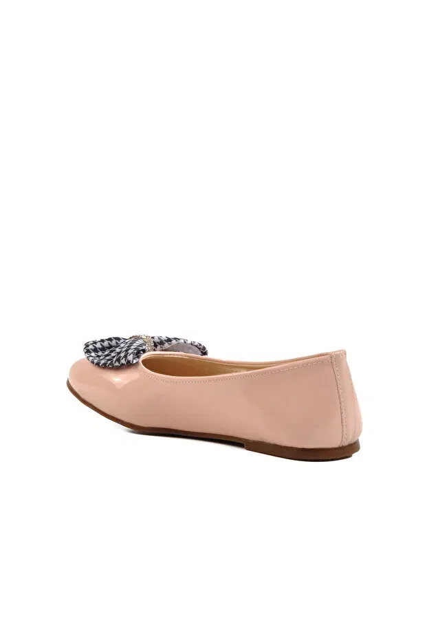 Детские балетки для девочек с бантом Powder Patent Leather Bow Ribbon Girls' Ballerinas 180 F Ayakmod, Powder Patent Leather — фото 4
