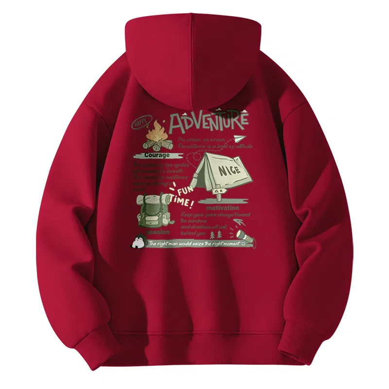 Детский худи с капюшоном Campfire Story MINISO, Burgundy