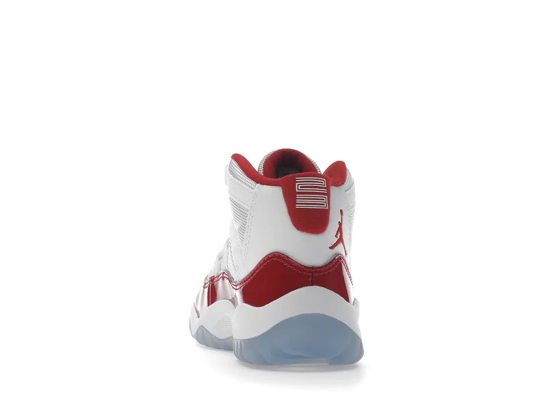 Детские кроссовки для мальчиков с высоким берцем Jordan 11 Retro Jordan, White/Varsity Red-Black — фото 4