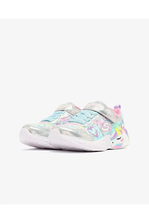 Детские кроссовки для девочек с принтом Unicorn Dreams Heart Sparkles Skechers, Blue — фото 4