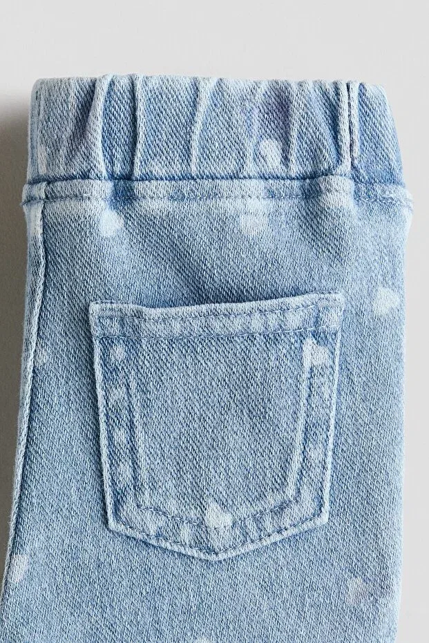 Детские леггинсы для девочек расклешенные H&M, Light Denim Blue/Hearts — фото 2
