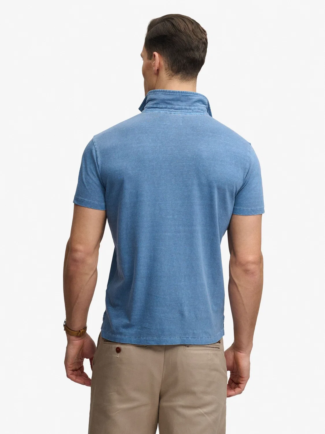 Поло Superdry Classic Cotton Linen, синий — фото 3