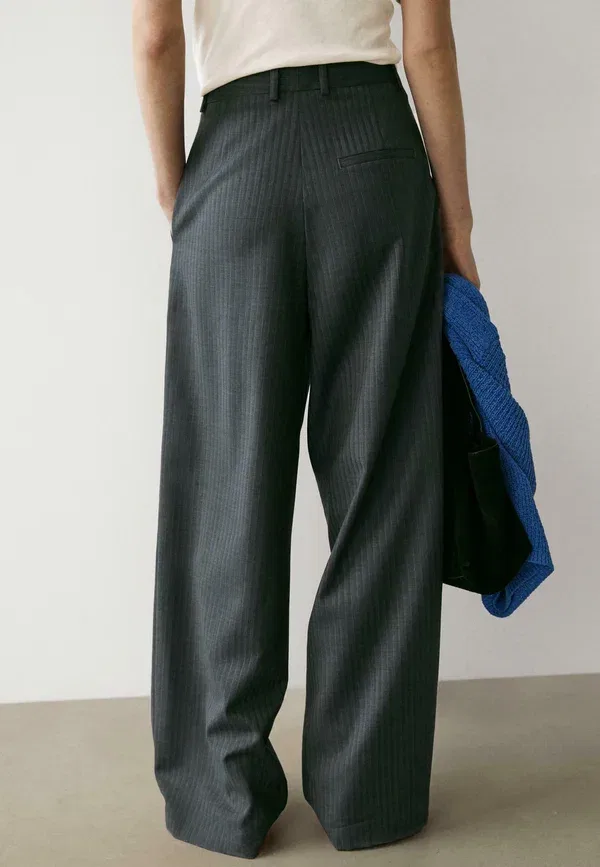 Брюки шерстяные Trousers Massimo Dutti, серый — фото 3