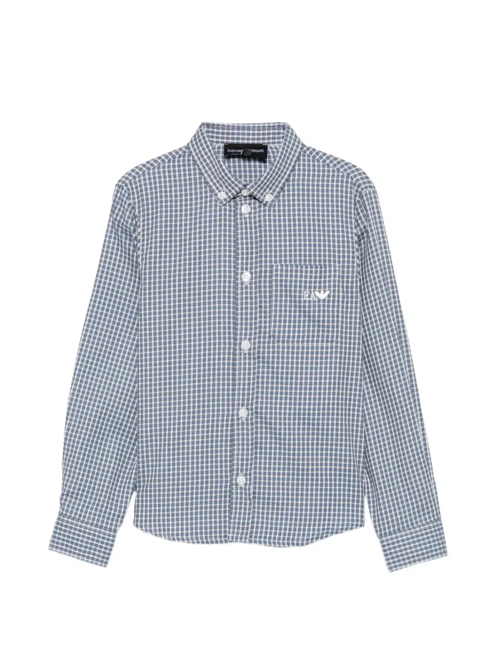 Рубашка на пуговицах в клетку Emporio Armani Kids, синий