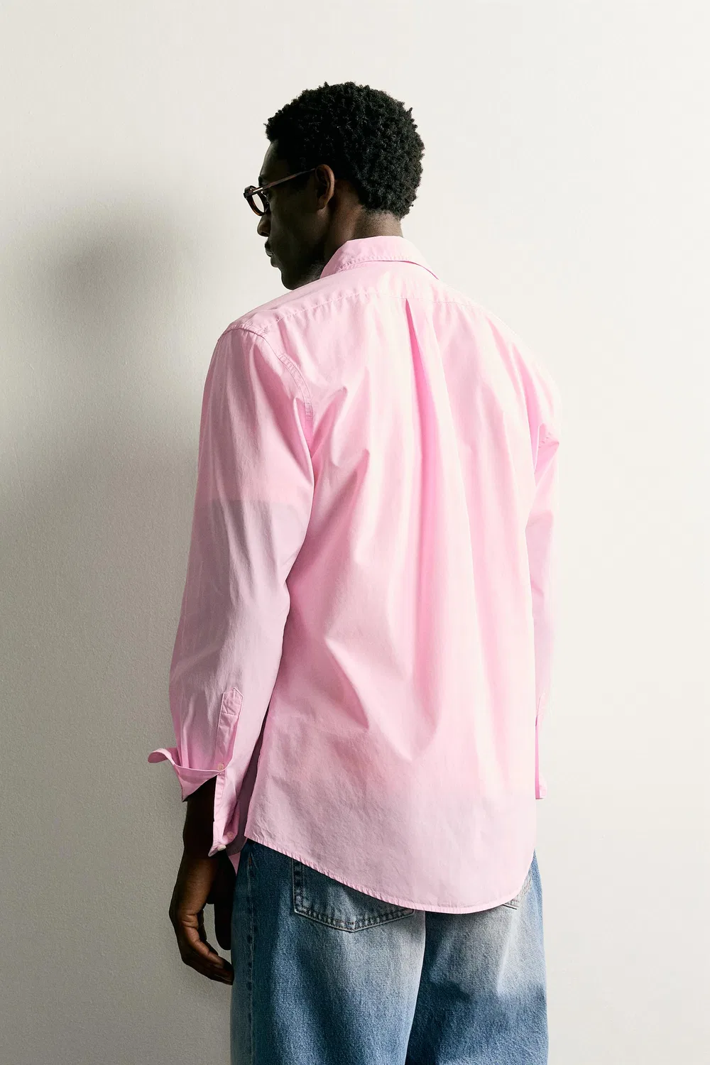 Хлопковая рубашка стандартного кроя ZARA, Pink — фото 3