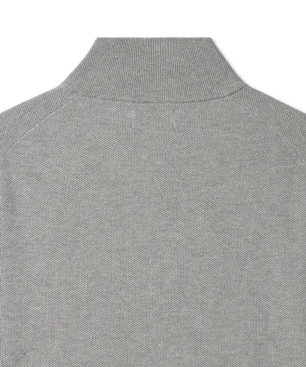 Свитер с четверть-застежкой, хлопковый, Polo Ralph Lauren, серый — фото 4