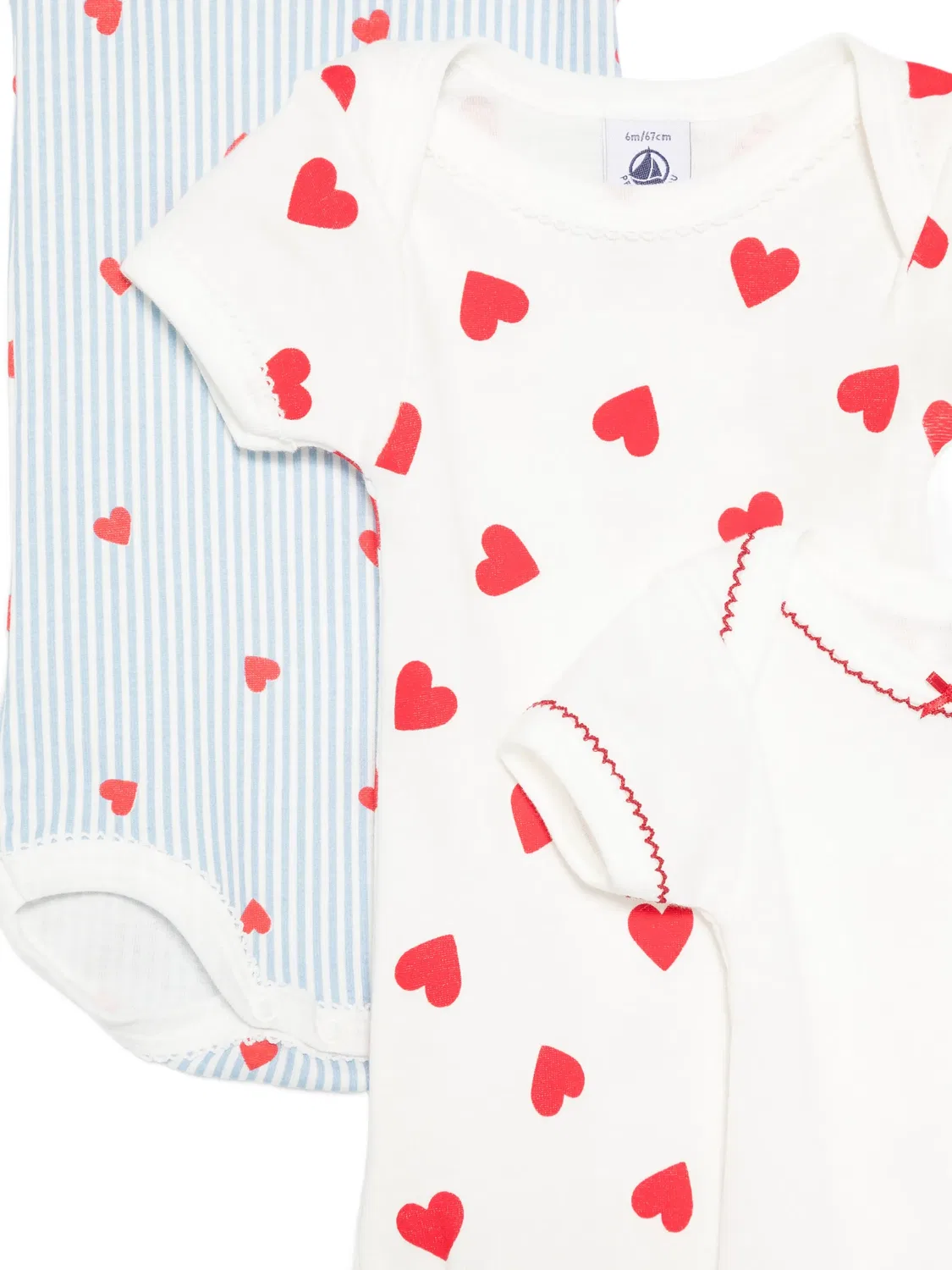 Комплект из трех боди с принтом Petit Bateau, синий — фото 2