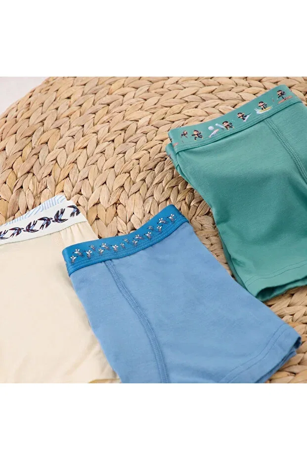 Детские боксеры для мальчиков из микро-модала Tencel Modal Boys' Boxer Briefs Mutig, Cream, Blue, Green — фото 2