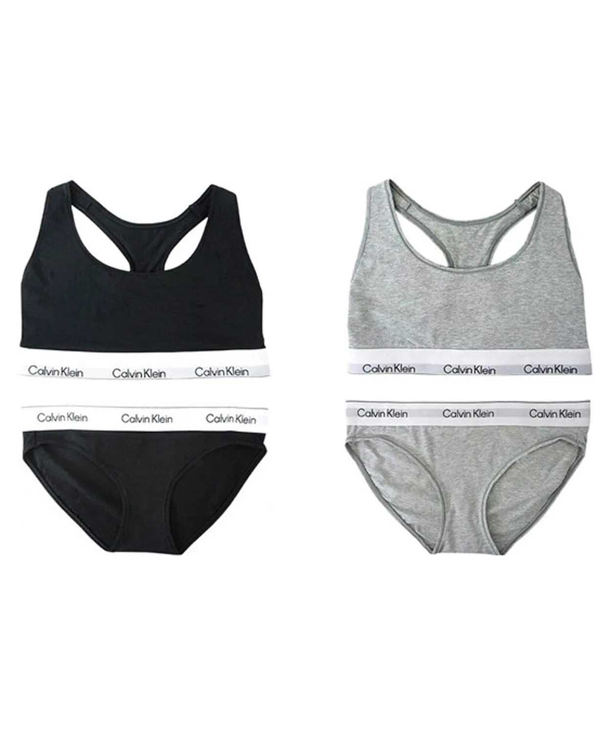Женский комплект бюстгальтера и трусов с брендовой лентой Calvin Klein, Heather Grey — фото 2