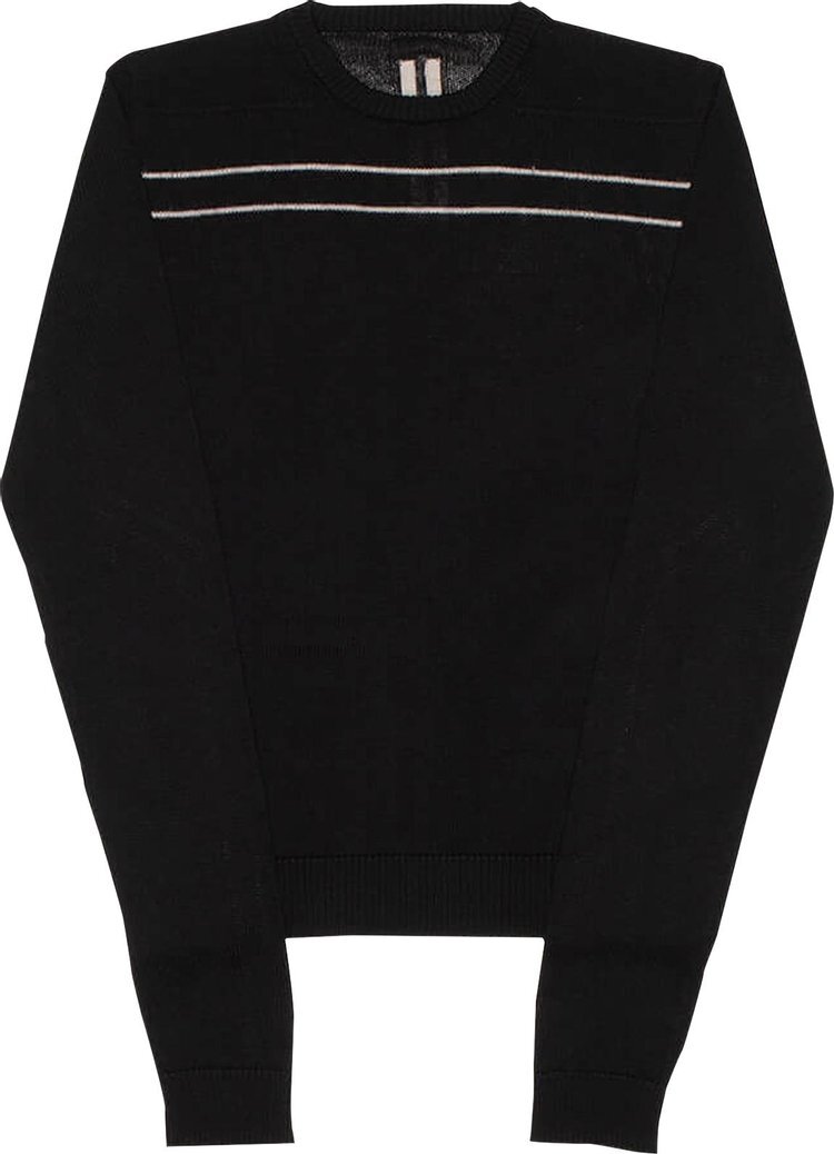 

Джемпер Rick Owens Gethsemane Biker Round Neck In Sheer Wool Knit 'Black/Pearl', черный