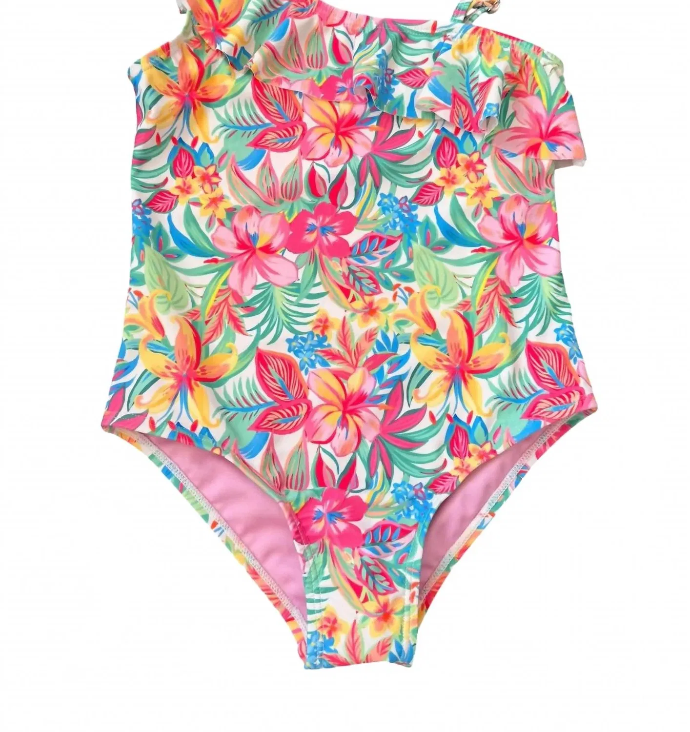 Детский купальник слитный с цветочным принтом Beach Party Feather 4 Arrow, мультиколор — фото 3